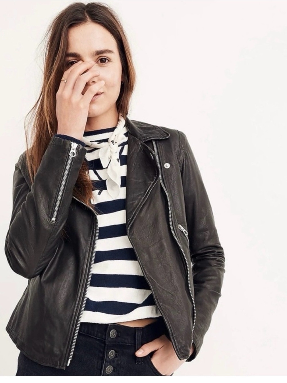 Madewell Black Leather Moto Jacket